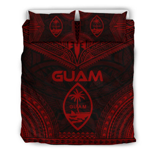 Guam Polynesian Chief Duvet Cover Set - Red Version 1