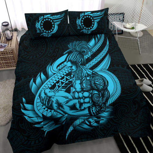 Polynesian Bedding Set - Cook Islands Duvet Cover Set Father And Son Emerald 1