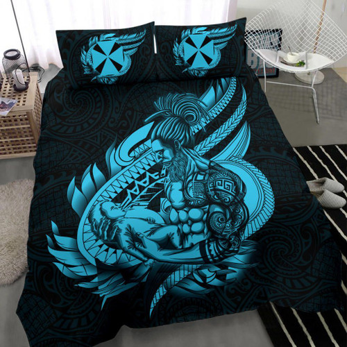 Polynesian Bedding Set - Wallis And Futuna Duvet Cover Set Father And Son Emerald 1