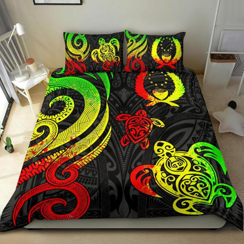 Pohnpei Micronesian Bedding Set - Reggae Tentacle Turtle 1