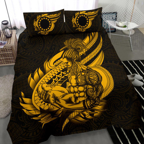 Polynesian Bedding Set - Cook Islands Duvet Cover Set Father And Son Gold 1