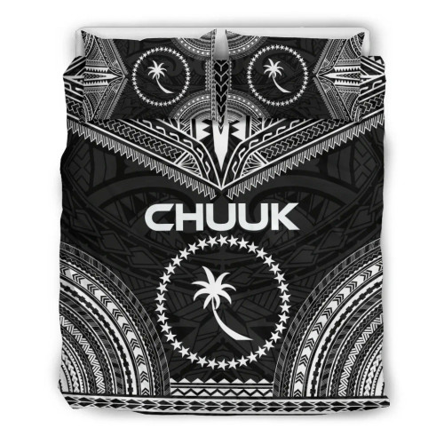 Chuuk Polynesian Chief Duvet Cover Set - Black Version 1