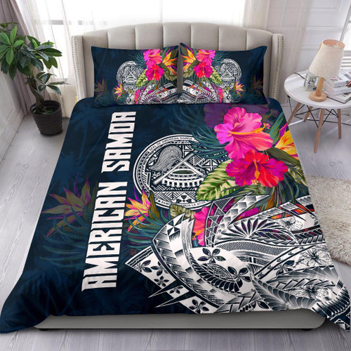 Polynesian Bedding Set - American Samoa Duvet Cover - Polynesian Hibiscus With Summer Vibes 1