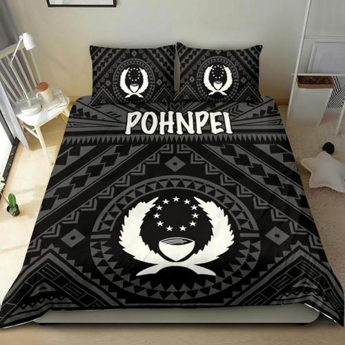 Pohnpei Bedding Set - Pohnpei Seal With Polynesian Tattoo Style ( Black) 1