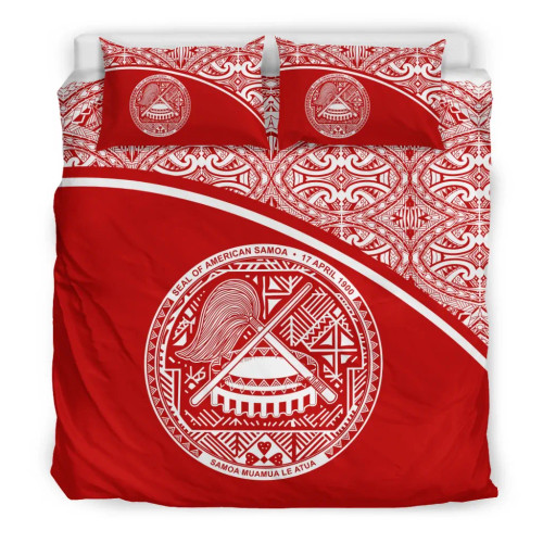 American Samoa Duvet Cover Set - Red Curve Style 1