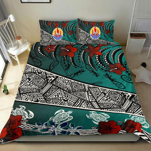 Tahiti Bedding Set - Lizard And Turtle Green 1