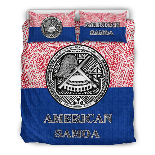 American Samoa Duvet Cover Set - Flag Coat Of Arms Style 1
