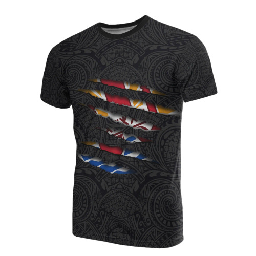French Polynesia All Over T-Shirt - French Polynesia Flag Scratch Style 1