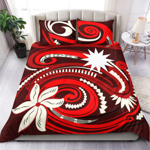 Nauru Bedding Set - Vortex Style Red Color 1