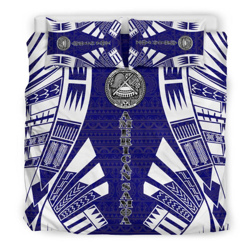 American Samoa Duvet Cover Set - Polynesian Tattoo Flag 1