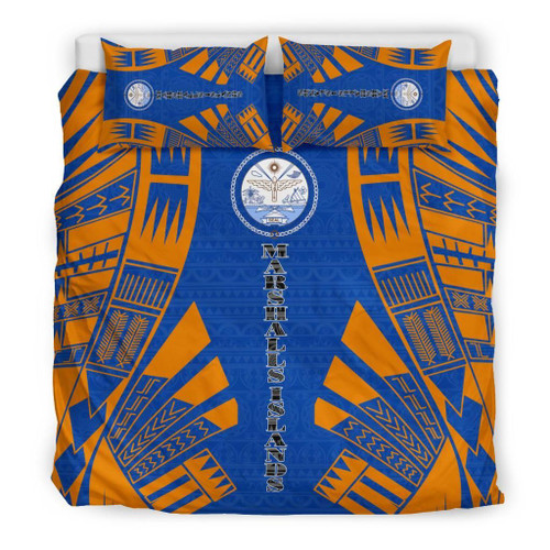 Marshall Islands Duvet Cover Set - Polynesian Tattoo Flag 1