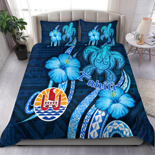 Tahiti Bedding Set - Turtle And Tribal Tattoo Of Polynesian 1