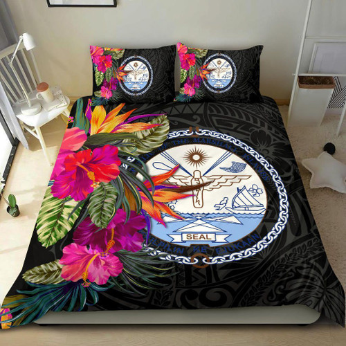 Marshall Islands Bedding Set - Hibiscus Polynesian Pattern 1