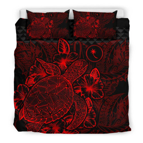 Polynesian Bedding Set - Chuuk Duvet Cover Set Red Color 1