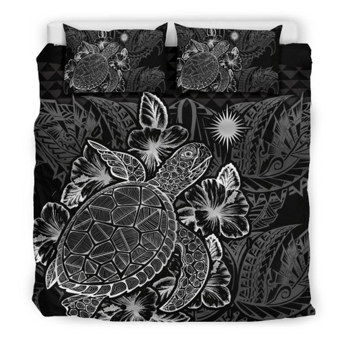 Polynesian Bedding Set - Marshall Islands Duvet Cover Set Black Color 1