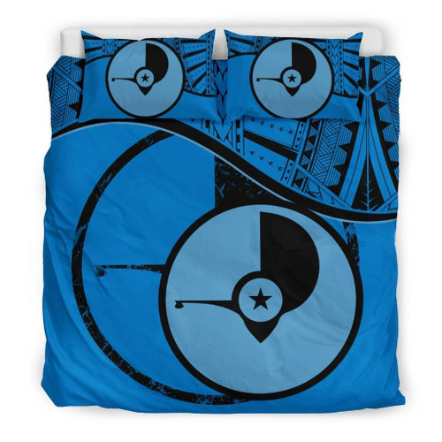 Yap Duvet Cover Set - Yap Flag Tattoo Blue 1