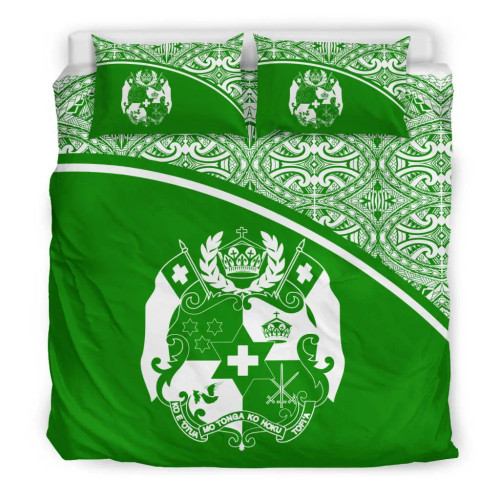 Tonga Duvet Cover Set - Green Curve Style 1