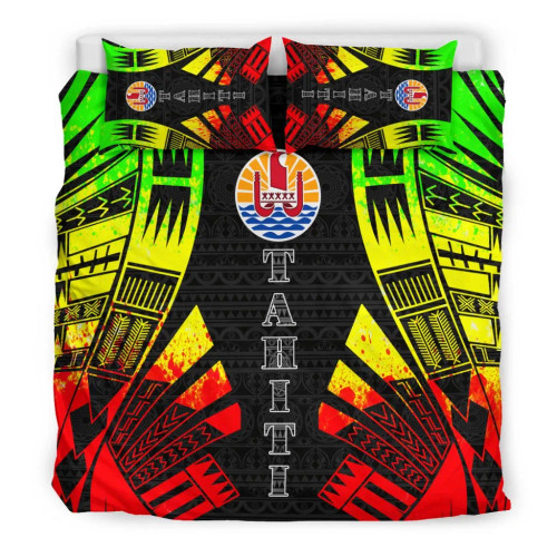 Tahiti Duvet Cover Set - Polynesian Tattoo Reggae 1