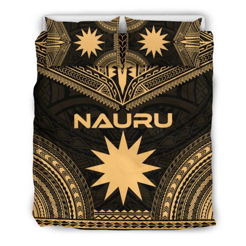 Nauru Polynesian Chief Duvet Cover Set - Gold Version 1