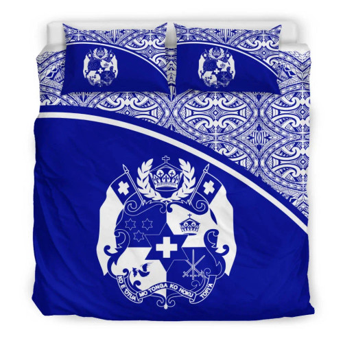 Tonga Duvet Cover Set - Blue Curve Style 1