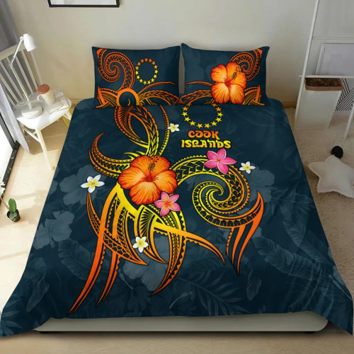Cook Islands Polynesian Bedding Set - Legend Of Cook Islands (Blue) 1