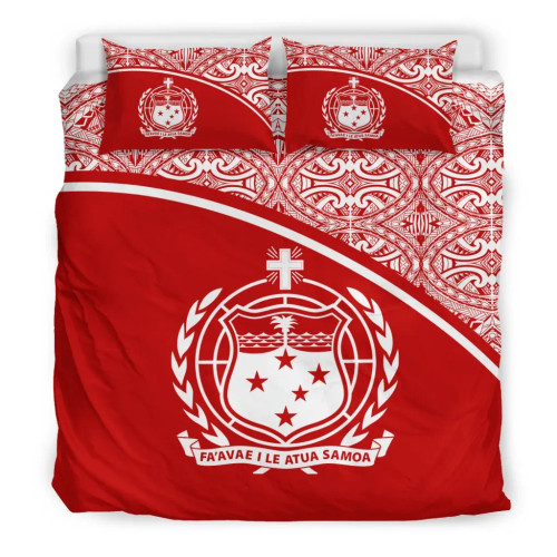 Samoa Duvet Cover Set - Red Curve Style 1