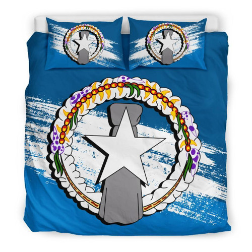 Northern Mariana Islands Duvet Cover Set - Northern Mariana Islands Flag Premium 1