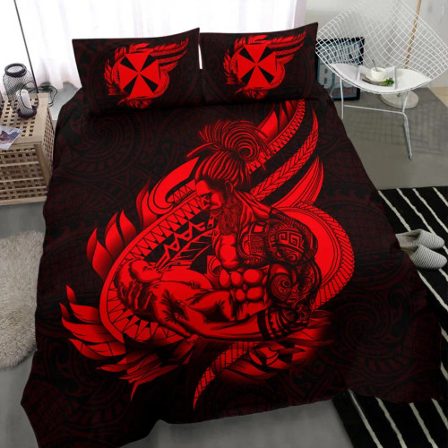 Polynesian Bedding Set - Wallis And Futuna Duvet Cover Set Father And Son Red 1