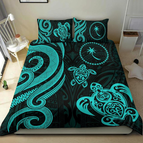 Chuuk Micronesian Bedding Set - Turquoise Tentacle Turtle 1