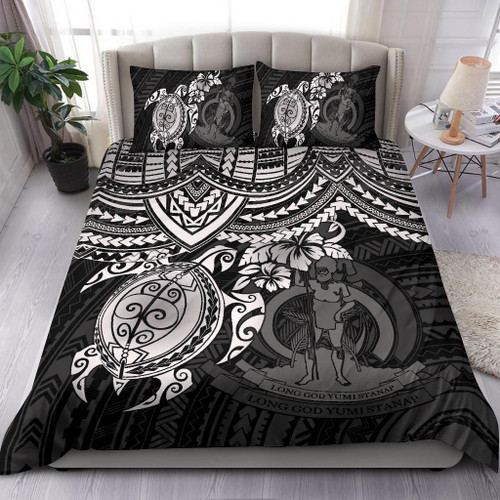 Vanuatu Polynesian Duvet Cover Set - White Turtle 1