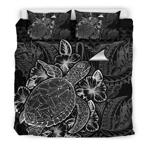 Polynesian Bedding Set - Tokelau Duvet Cover Set Black Color 1