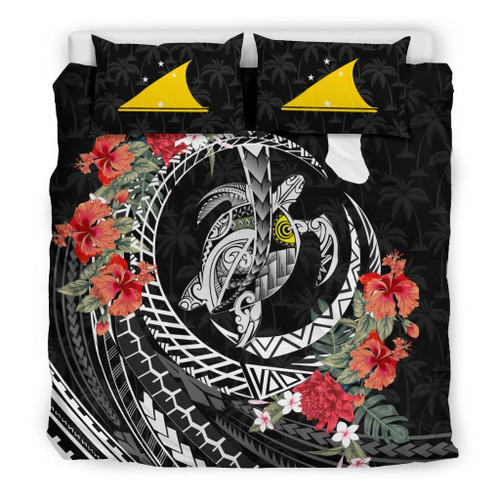 Polynesian Duvet Cover Set - Tokelau Bedding Set Polynesia Map Turtle Hibiscus 1