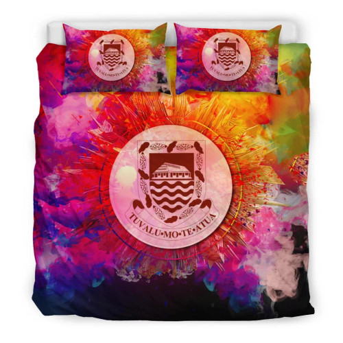 Polynesian Bedding Set Tuvalu Duvet Cover Set Bright Style 1