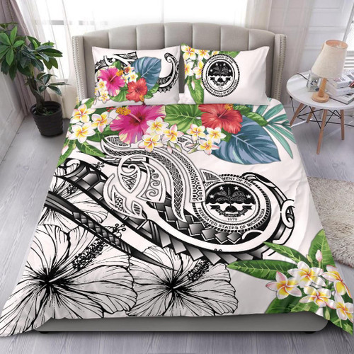 FSM Polynesian Bedding Set - Summer Plumeria (White) 1