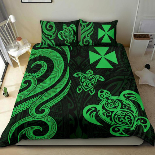 Wallis And Futuna Bedding Set - Green Tentacle Turtle 1