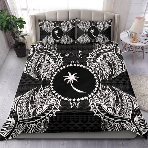 Polynesian Bedding Set - Chuuk Duvet Cover Set Map Black 1
