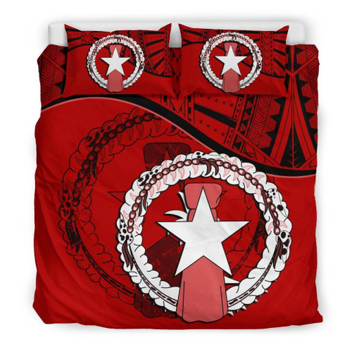 Northern Mariana Islands Duvet Cover Set - Northern Mariana Islands Flag Red 1
