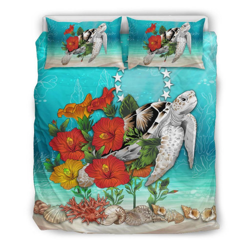 Polynesian Duvet Cover Set - Cook Islands Bedding Set Ocean Turtle Hibiscus 1