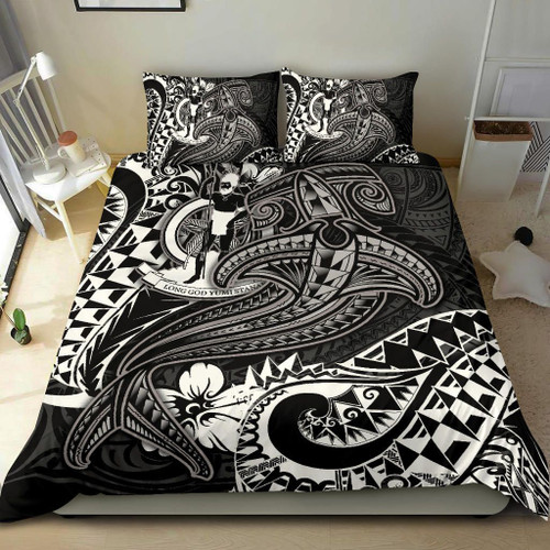 Vanuatu Polynesian Bedding Set -White Shark Polynesian Tattoo 1