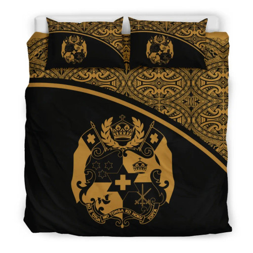 Tonga Duvet Cover Set - Gold Curve Style 1