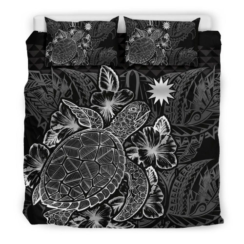 Polynesian Bedding Set - Nauru Duvet Cover Set Black Color 1