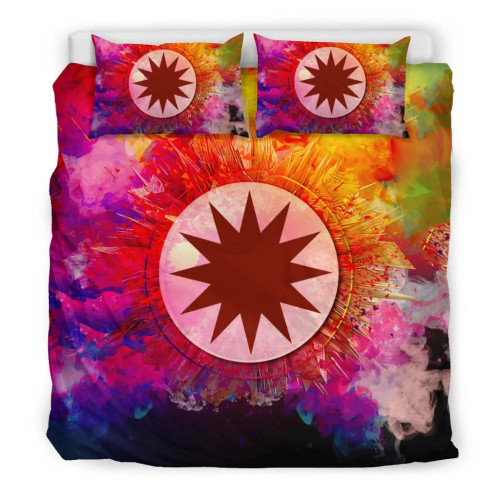 Polynesian Bedding Set Nauru Duvet Cover Set Bright Style 1