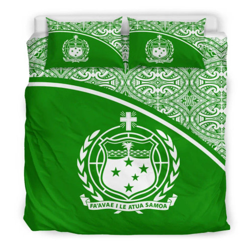 Samoa Duvet Cover Set - Green Curve Style 1
