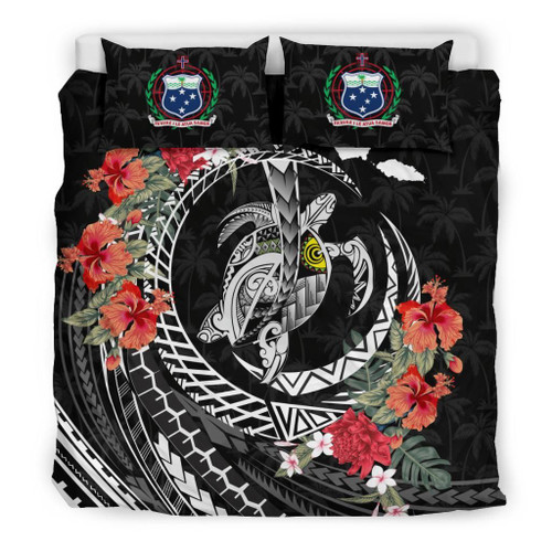 Polynesian Duvet Cover Set - Samoa Bedding Set Polynesia Map Turtle Hibiscus 1
