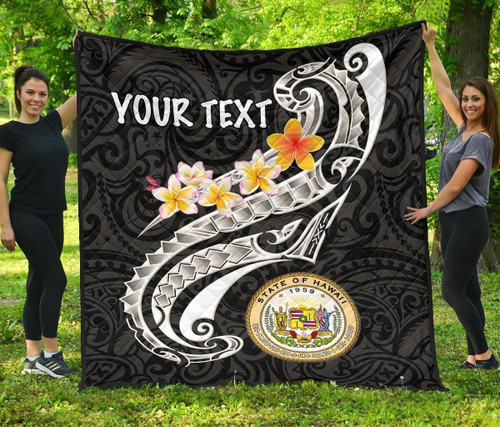 Hawaii Custom Personalised Premium Quilt - Seal Polynesian Patterns Plumeria 2