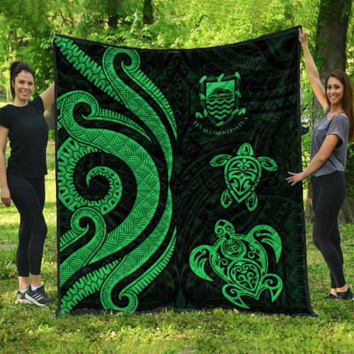 Tuvalu Premium Quilt - Green Tentacle Turtle 1
