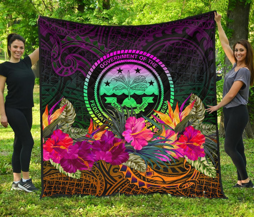 Federated States of Micronesia Premium Quilt - Summer Hibiscus 2