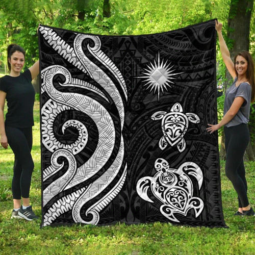 Marshall Islands Premium Quilt - White Tentacle Turtle 1