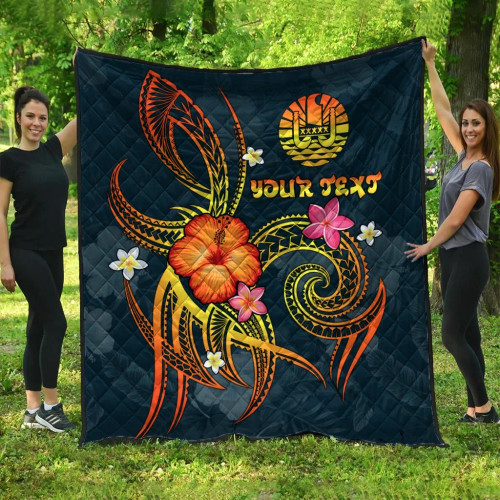 Polynesian Tahiti Personalised Premium Quilt - Legend of Tahiti (Blue) 3