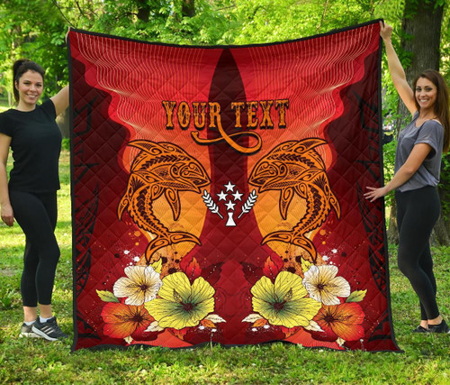 Kosrae Custom Personalised Premium Quilt - Tribal Tuna Fish 1